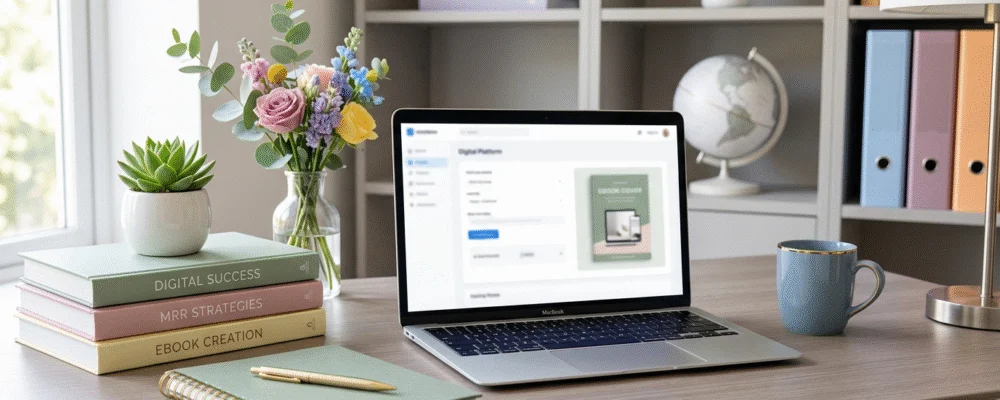 Illustration de Ebook MRR : comment choisir le bon produit digital pour démarrer pour Ebook MRR : comment démarrer facilem...